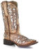 Image #1 - Corral Girls' Shiny Inlay Western Boots - Square Toe, Tan, hi-res