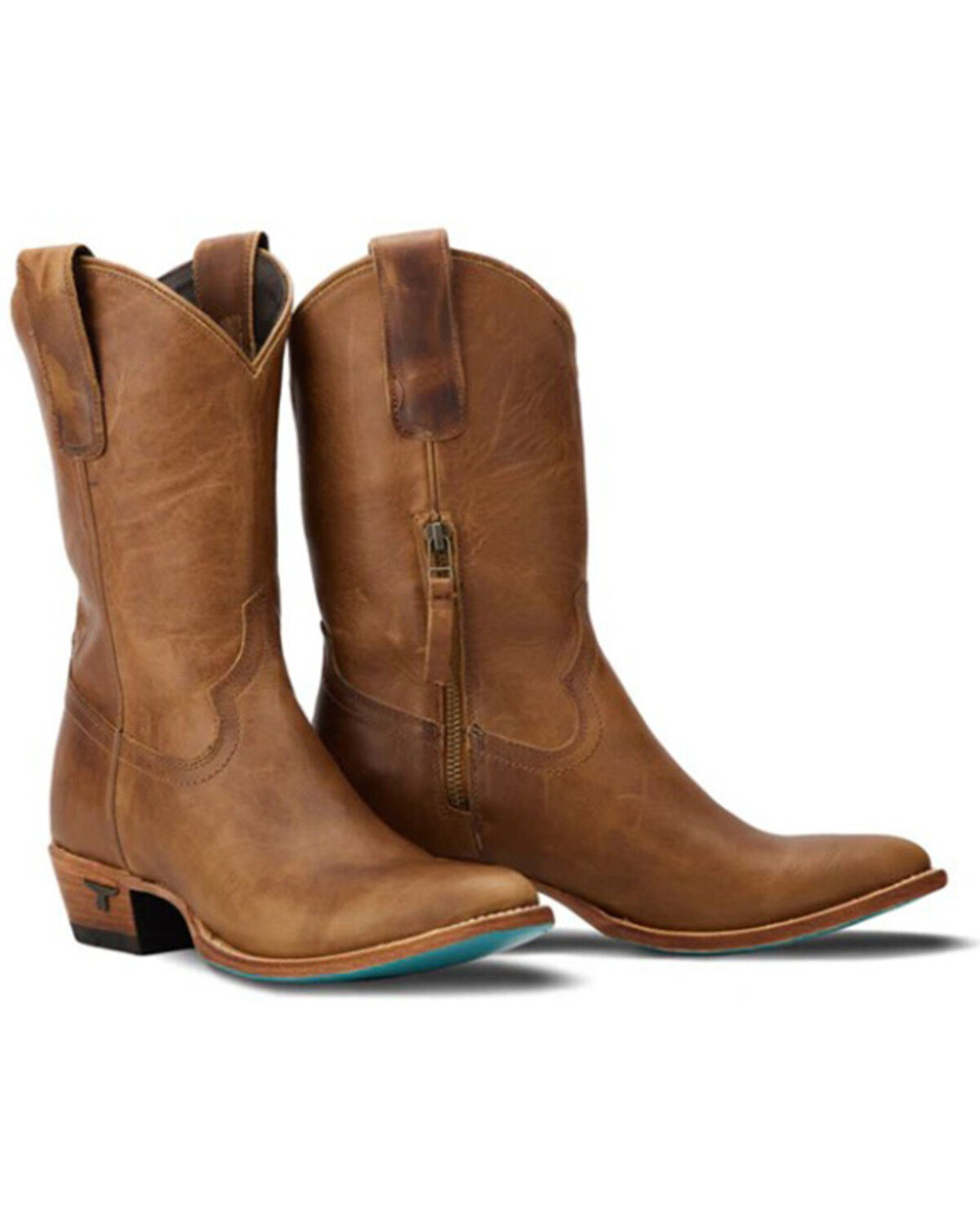 Image #1 - Lane Women's Plain Jane Midi Western Boots - Round Toe, Brown, hi-res