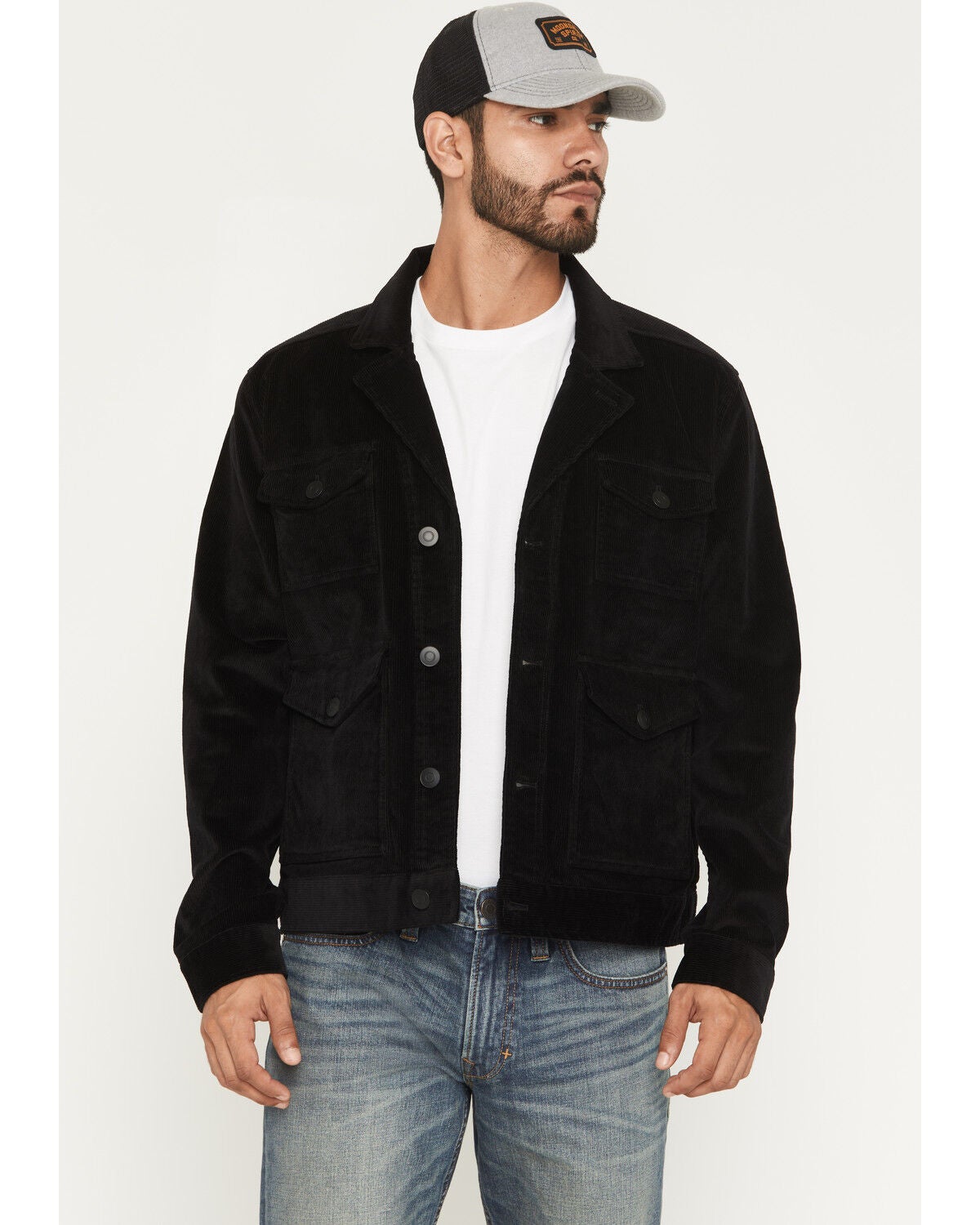 Moonshine Spirit&reg; Men's Unlined Corduroy Single Breasted Jacket, Black, hi-res