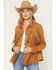 Image #2 - Idyllwind Women's Norton Faux Suede Fringe Shacket, Pecan, hi-res