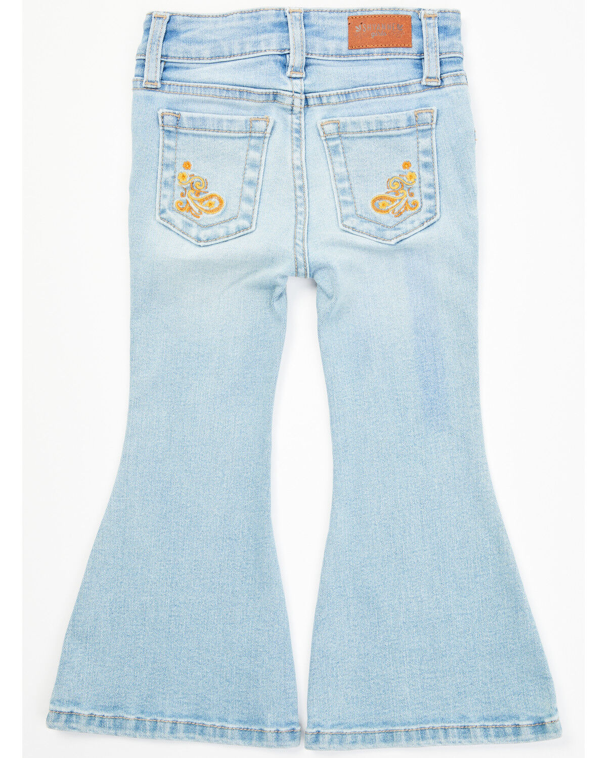 Image #3 - Shyanne Toddler Girls' Floral Embroidered Light Wash Flare Stretch Denim Jeans, Light Wash, hi-res