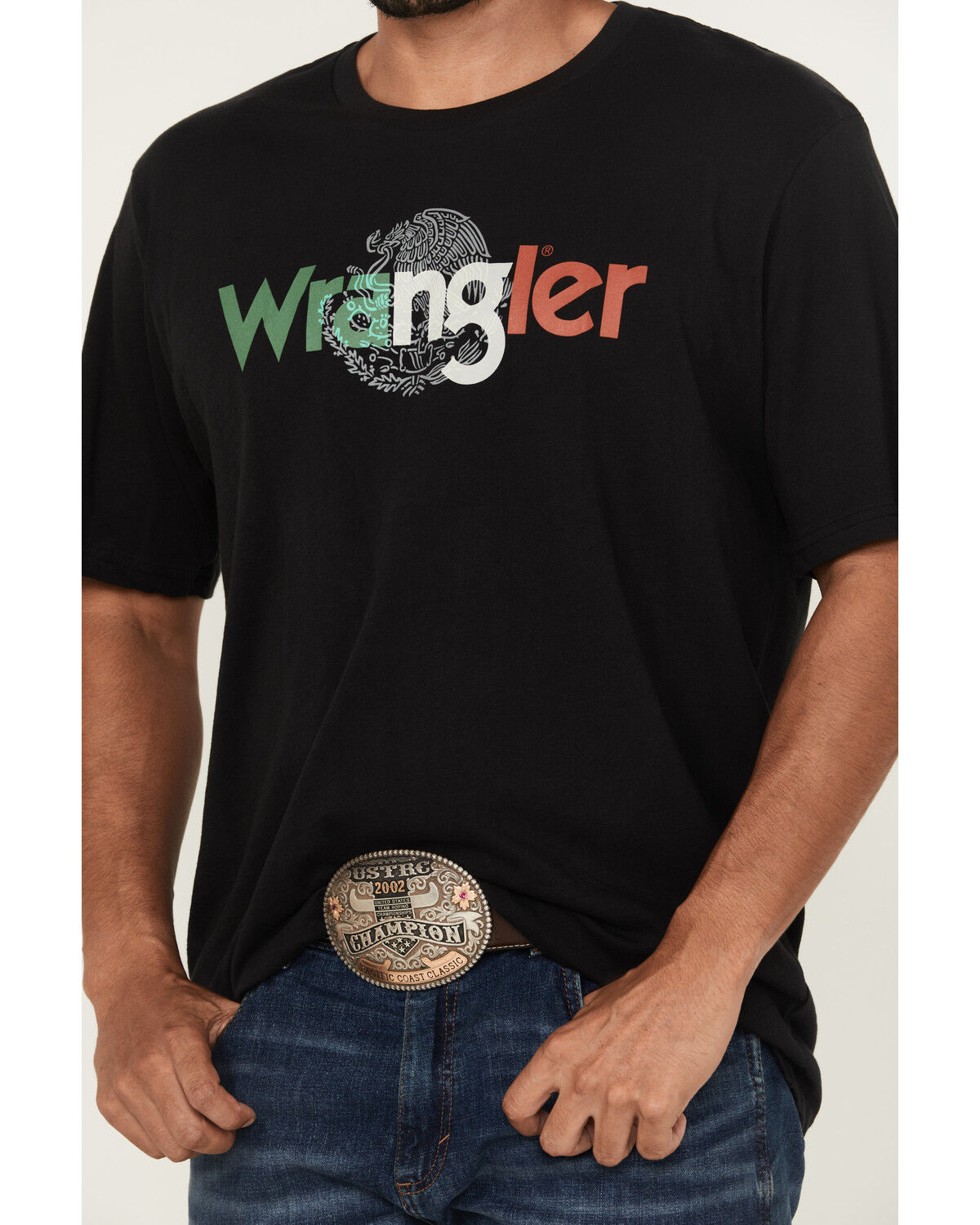 Image #3 - Wrangler Men's Mexico Logo Short Sleeve Graphic T-Shirt, Black, hi-res