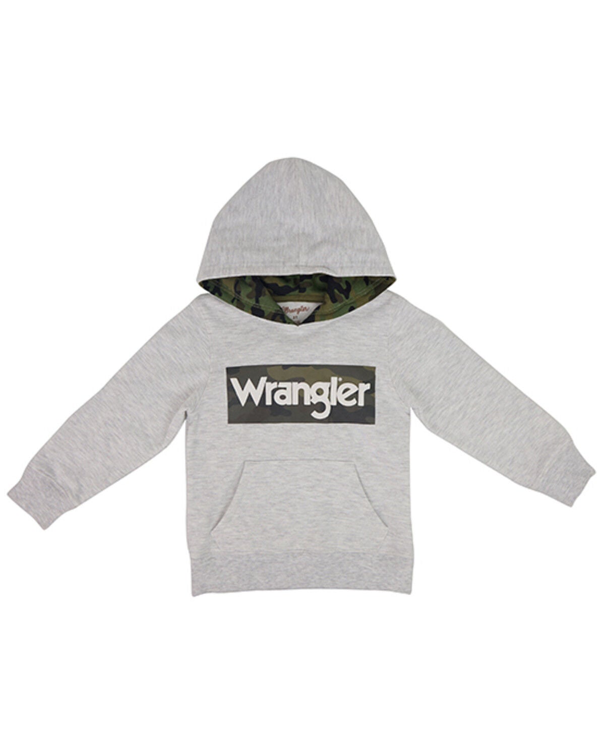 Wrangler Toddler Boys' Logo Graphic Hooded Sweatshirt, Heather Grey, hi-res