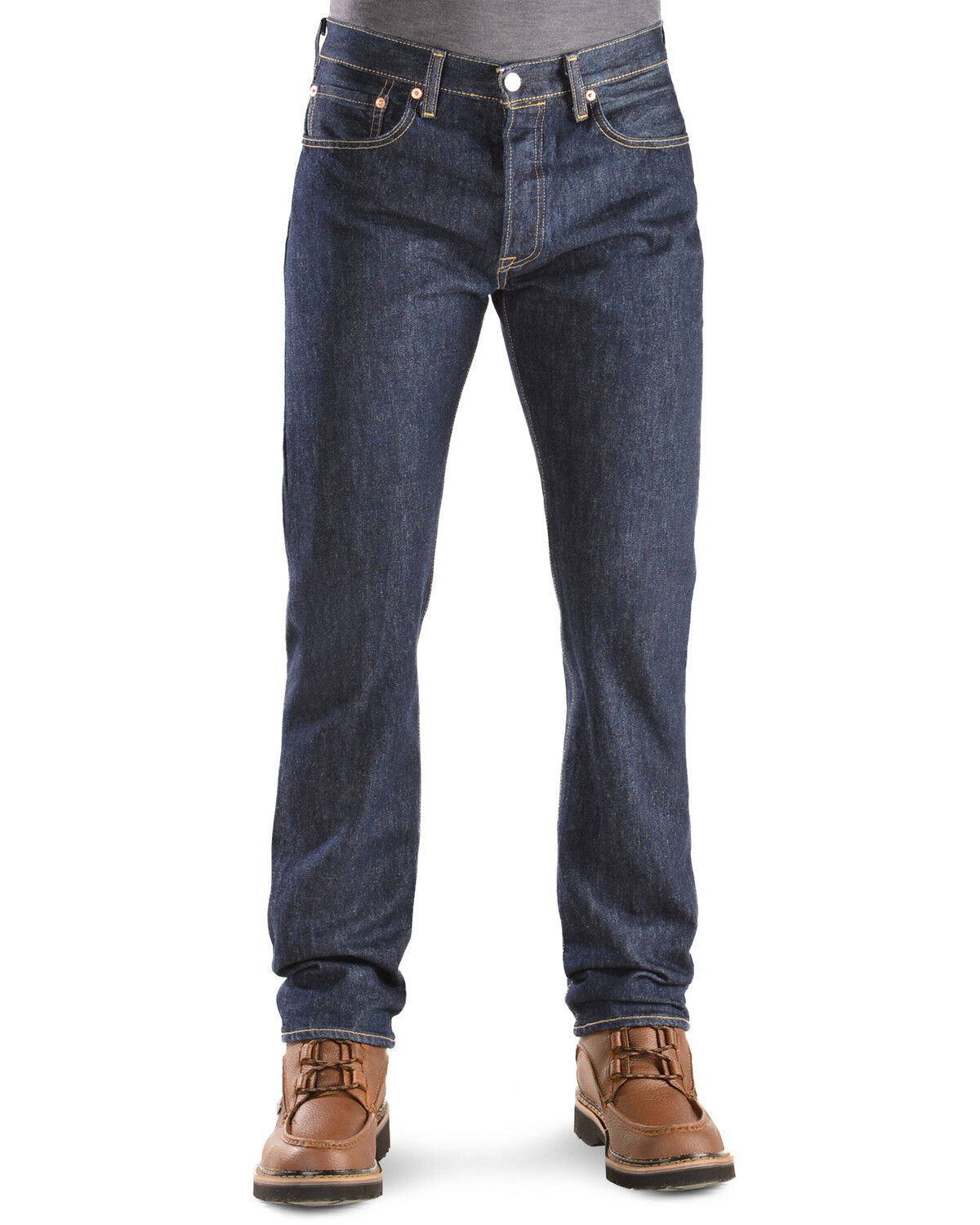 Image #2 - Levi's Men's 501 Original Prewashed Regular Straight Leg Jeans, Rinsed, hi-res
