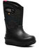 Image #1 - Bogs Girls' Neo Classic Metallic Fleck Print Waterproof Boots - Round Toe, Black, hi-res