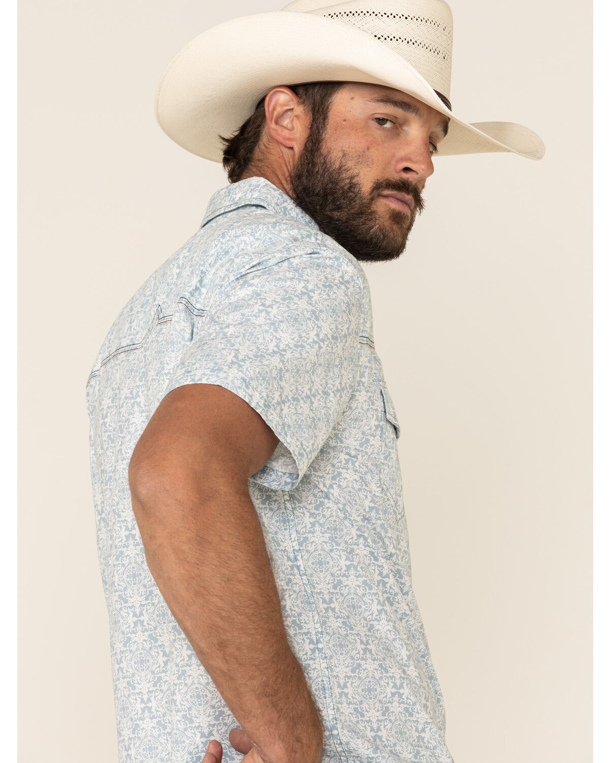 Image #2 - Moonshine Spirit Men's Taboo Med Print Short Sleeve Western Shirt, , hi-res
