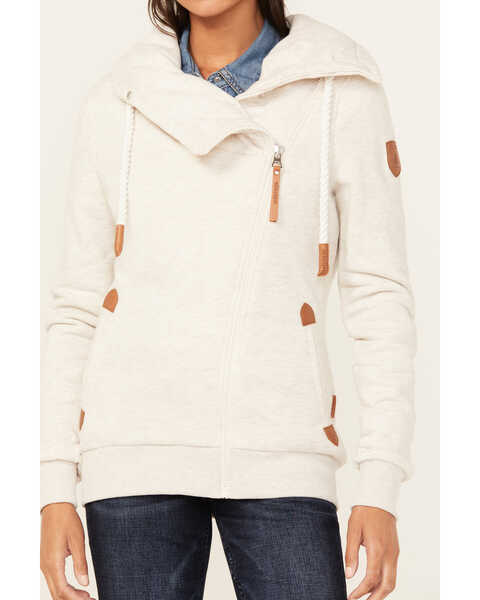 Image #3 - Wanakome Women's Asymmetrical Zip Jacket , Oatmeal, hi-res