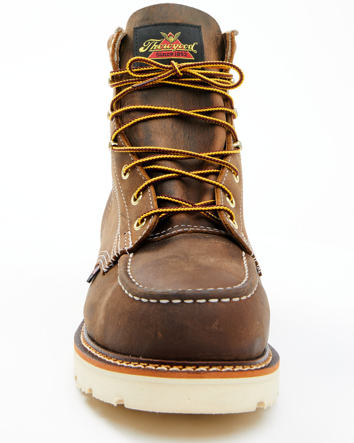 Image #4 - Thorogood Men's American Heritage Classics 6" USA Work Boots - Steel Toe, Brown, hi-res
