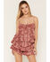 Image #3 - Cleo + Wolf Women's Bandana Print Tiered Mini Skort, Brick Red, hi-res
