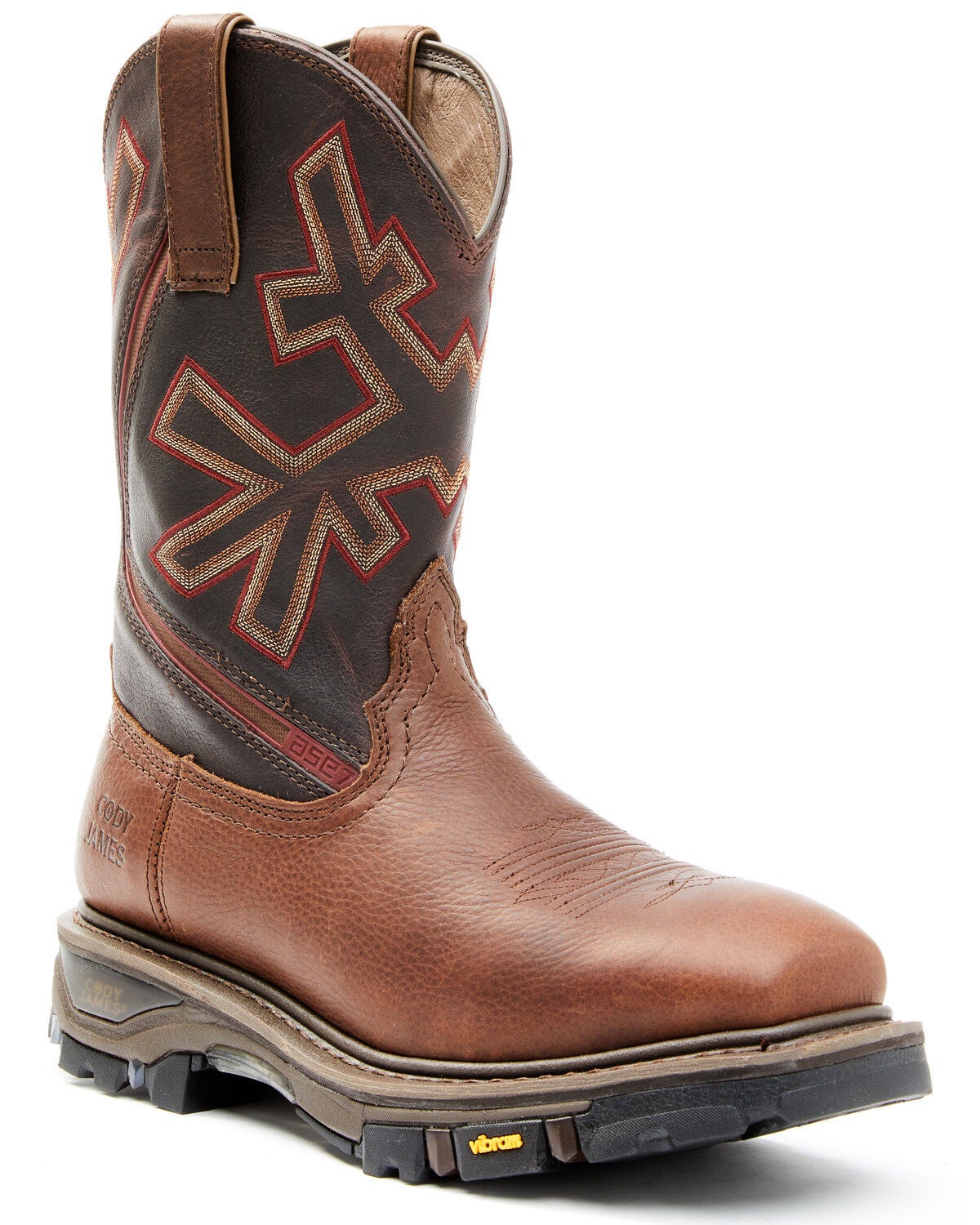 Cody James Men's ASE7 Decimator Western Work Boots - Composite Toe, Dark Brown, hi-res