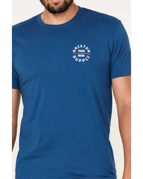 Brixton Men's Oath V Logo Graphic T-Shirt, Blue, hi-res