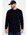 Image #1 - Hawx Men's FR Solid Long Sleeve Pocket Henley Work Shirt - Big, Navy, hi-res