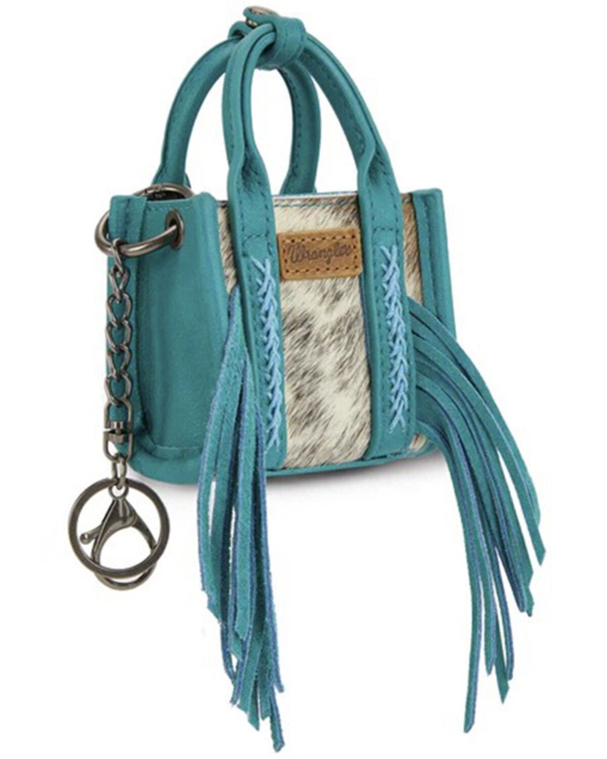 Image #3 - Wrangler Cowhide Mini Handbag Charm, Turquoise, hi-res