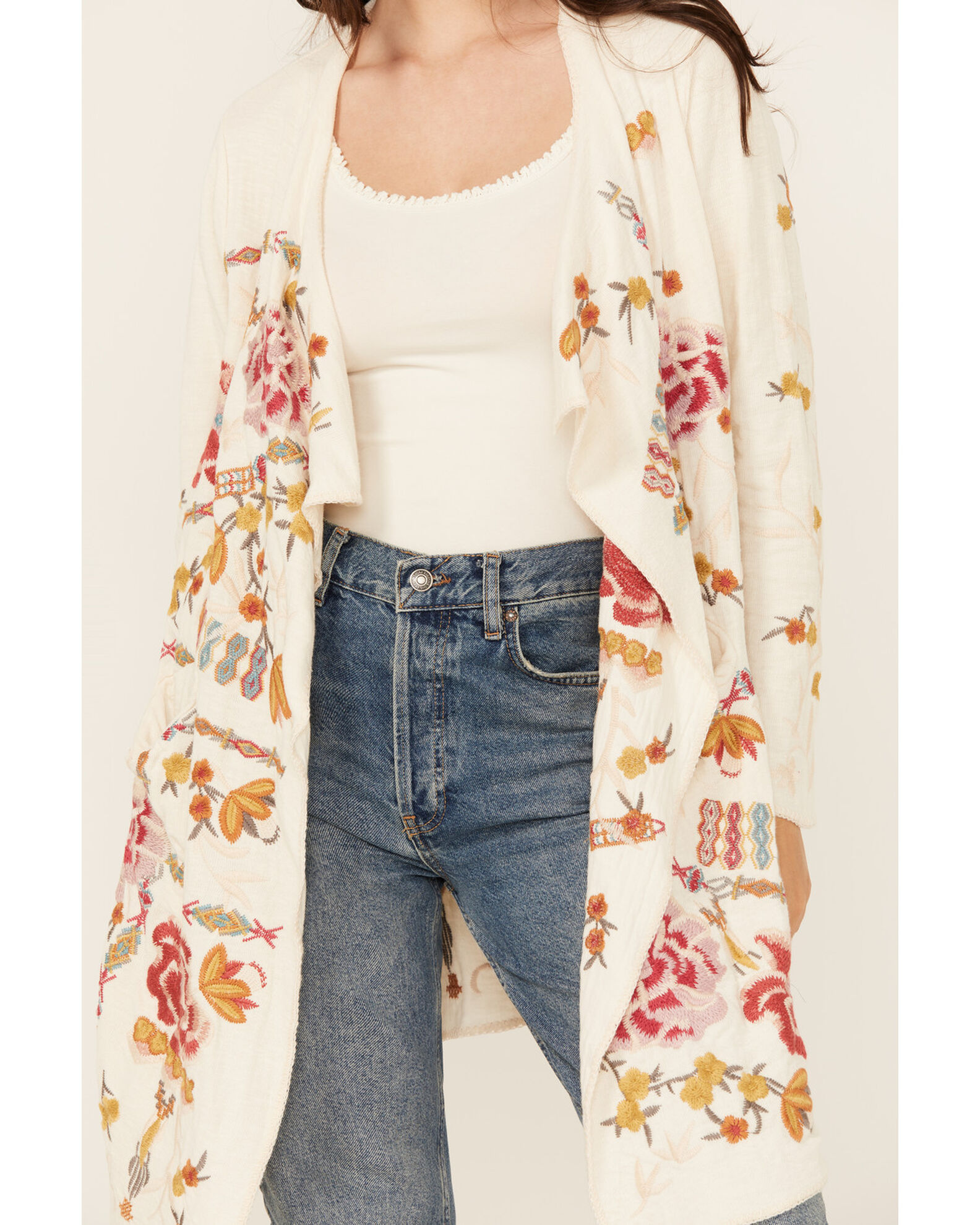 Johnny was embroidered cardigan top