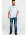 Cowboy Hardware Men's Double Paisley Print Short Sleeve Western Shirt, Cream, hi-res