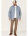 Image #2 - Brothers and Sons Men's Plaid Performance Long Sleeve Button-Down Western Shirt, Light Blue, hi-res