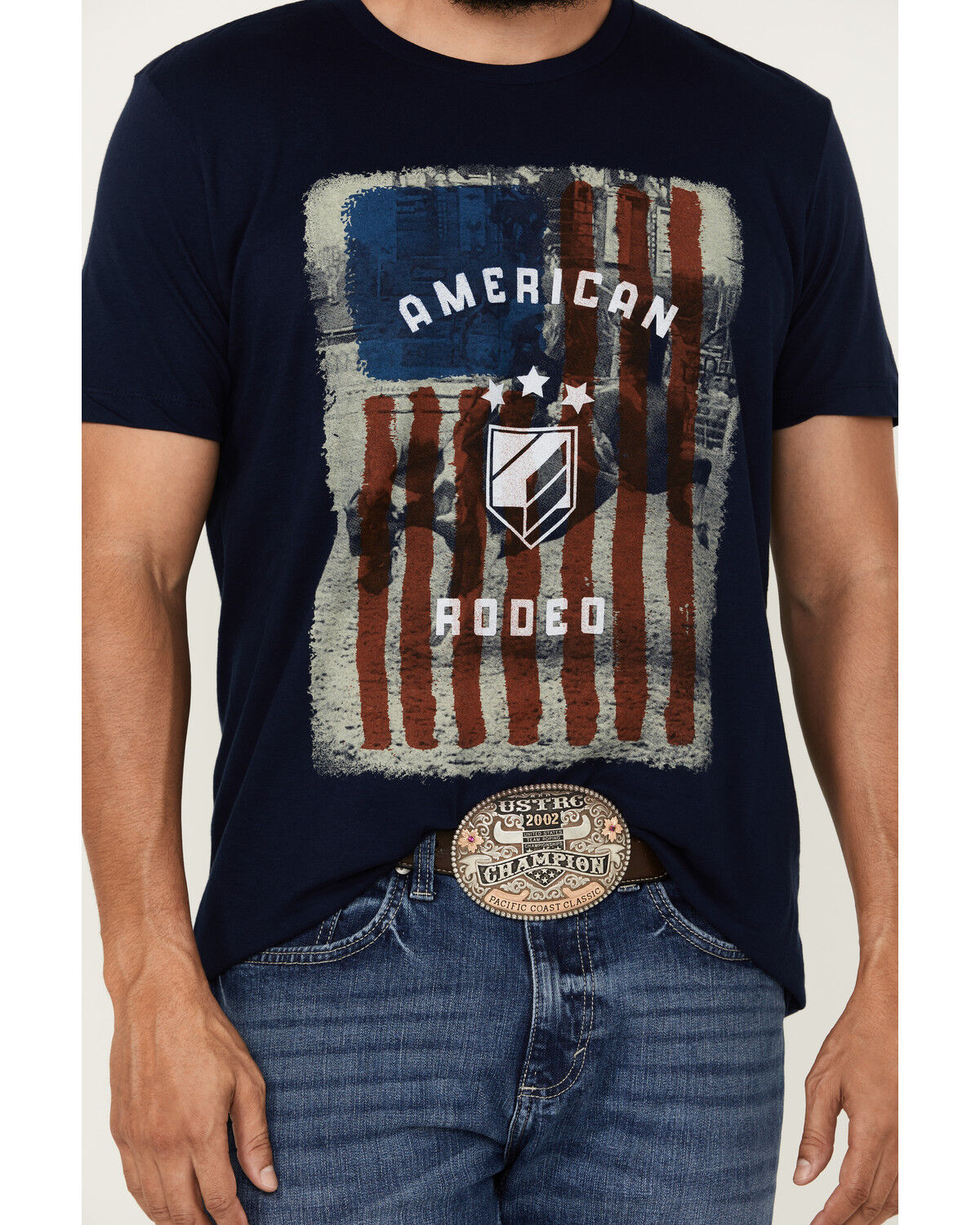 Image #3 - RANK 45® Men's American Rodeo Short Sleeve Graphic T-Shirt, Dark Blue, hi-res
