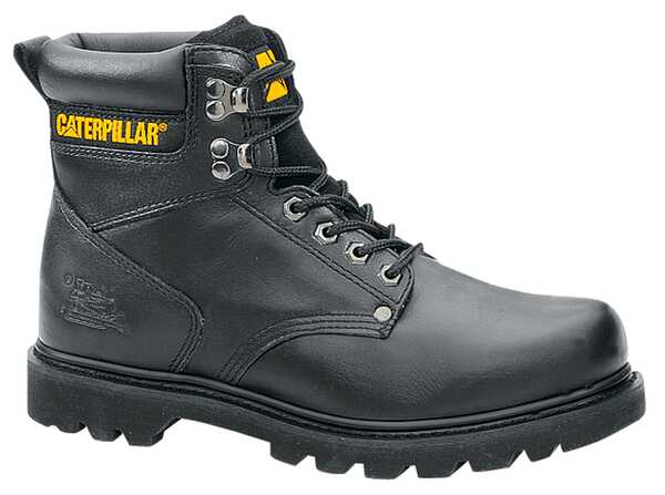 Image #1 - Caterpillar Men's 6" Second Shift Lace-Up Work Boots - Round Toe, Black, hi-res