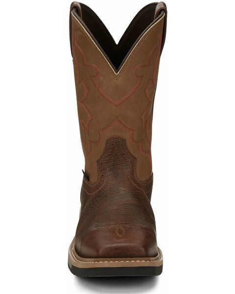 Image #5 - Justin Men's Carbide Western Work Boots - Composite Toe, Brown, hi-res