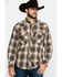 Resistol Men's Richland Ombre Plaid Long Sleeve Western Shirt , Lt Brown, hi-res