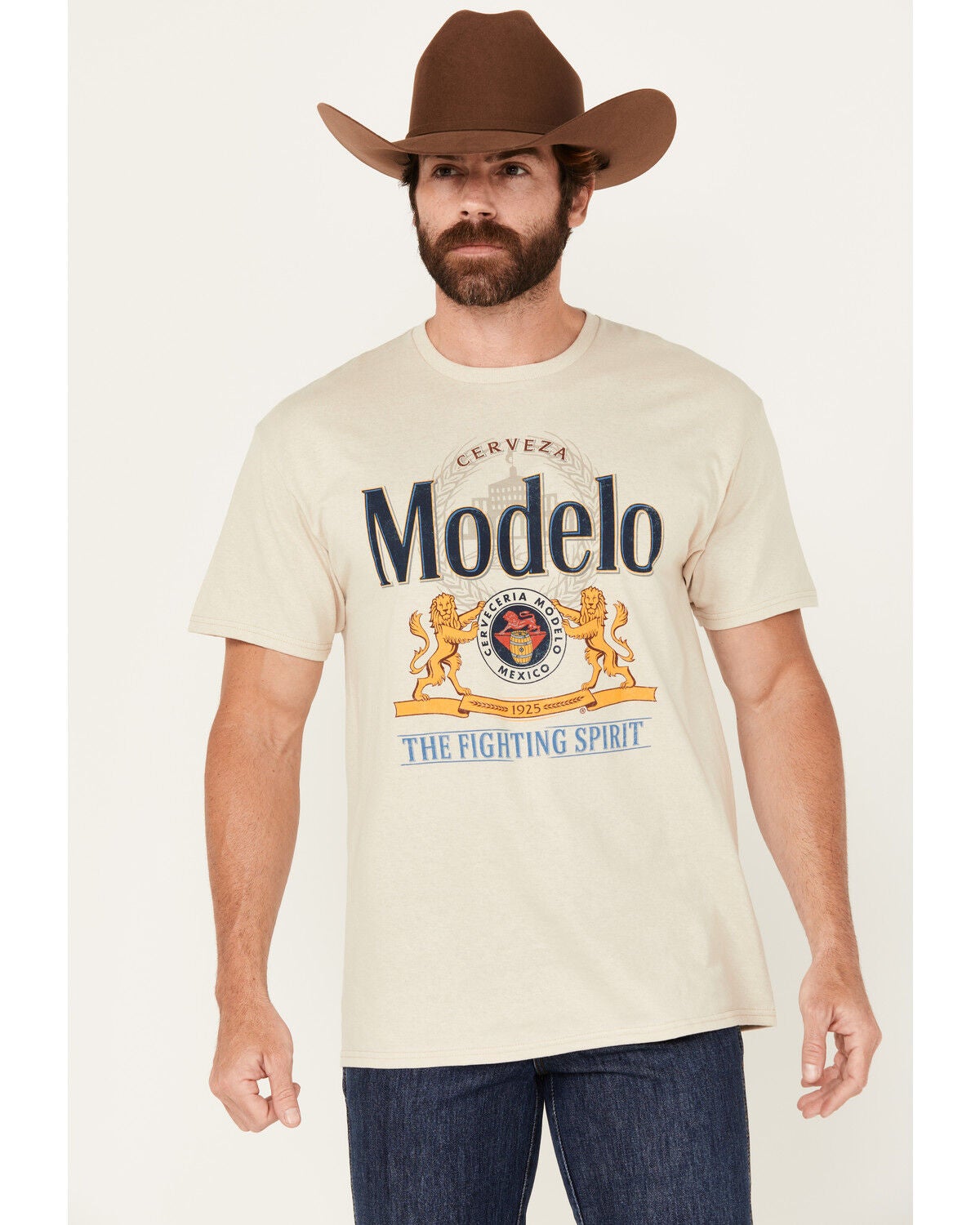 Modelo Men's Logo Short Sleeve Graphic T-Shirt, Natural, hi-res