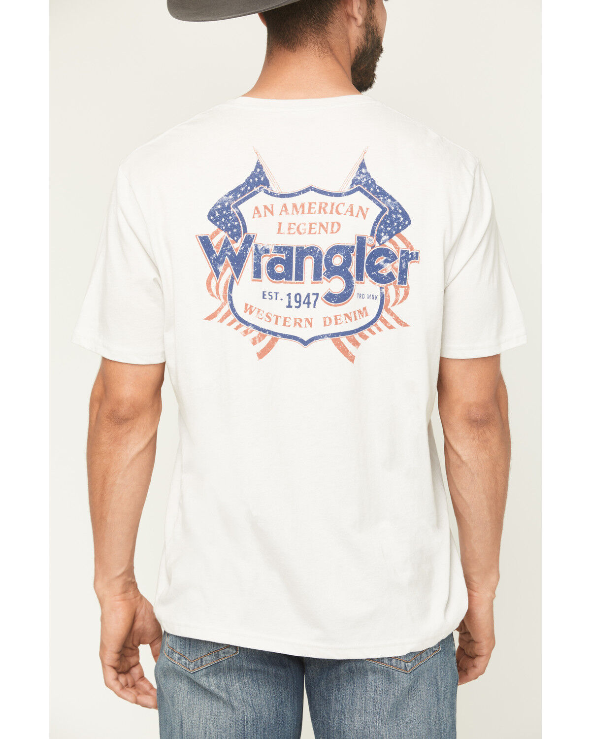 Image #4 - Wrangler Men's American Logo Short Sleeve Graphic T-Shirt, Light Grey, hi-res