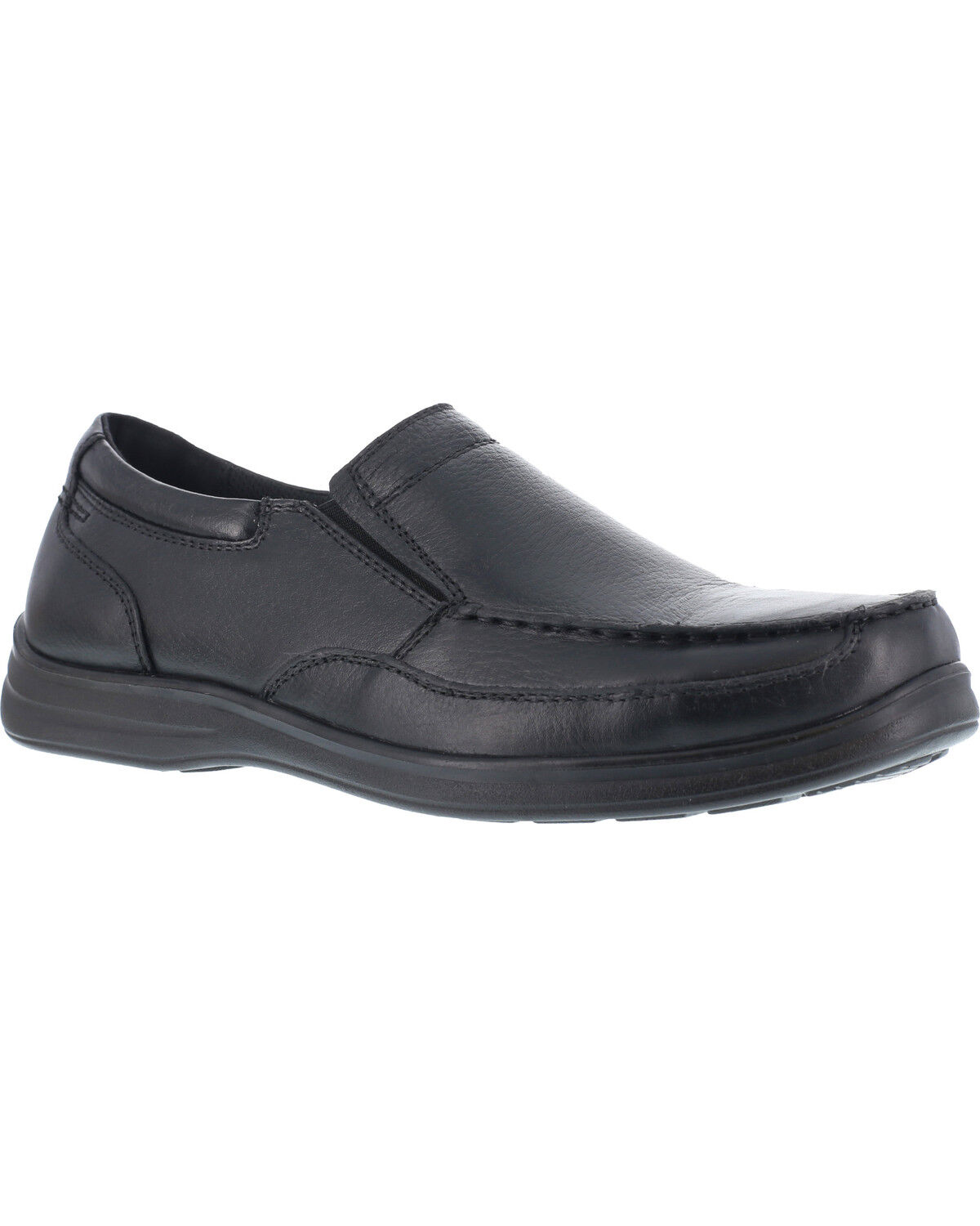 Image #1 - Florsheim Men's Slip-on Work Shoes - Steel Toe, Black, hi-res