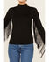 Image #3 - Rock & Roll Denim Women's Solid Fringe Long Sleeve Shirt, Black, hi-res