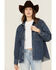Image #1 - Ariat Women's Long Sleeve Button-Down Denim Shacket, Blue, hi-res