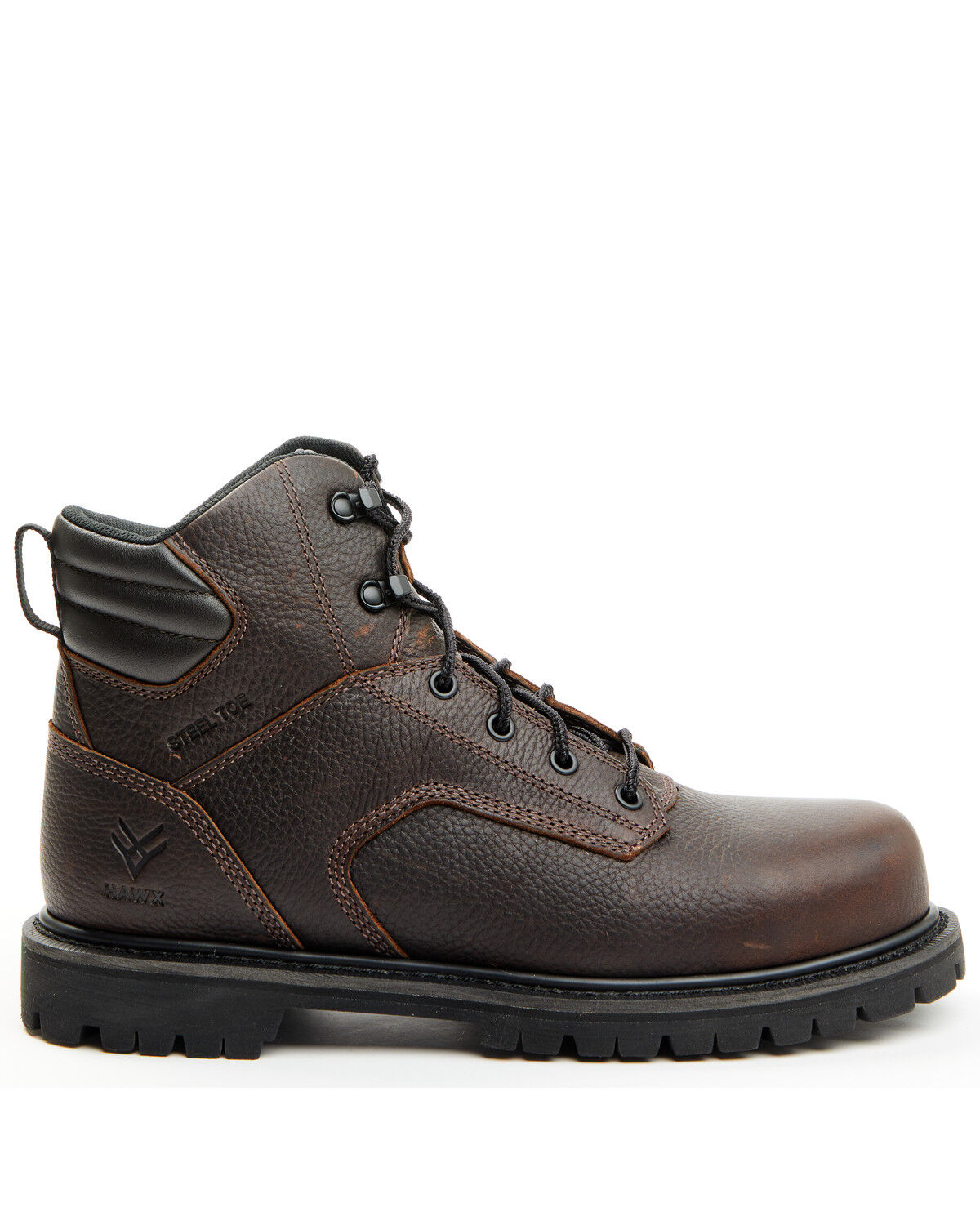 Image #2 - Hawx Men's 6" Lace-Up Work Boots - Steel Toe, Brown, hi-res