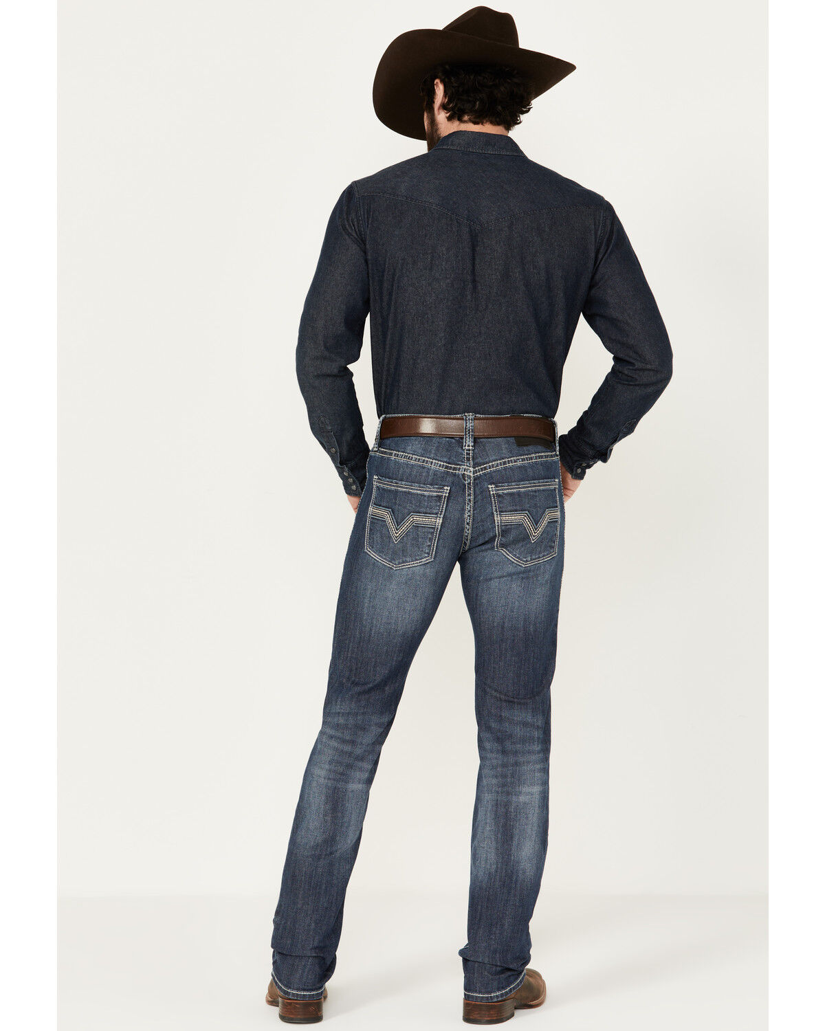 Image #3 - Rock & Roll Denim Men's Rifle Dark Vintage Wash Skinny Stretch Denim Jeans, Dark Medium Wash, hi-res