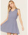 Image #2 - Cleo + Wolf Women's Birdy Open Back Mini Dress, Medium Blue, hi-res
