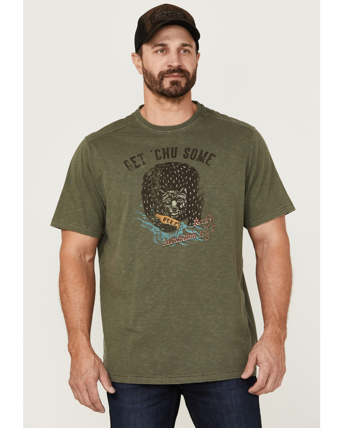 Image #1 - Brothers and Sons Men's Rocky Mountain High Graphic T-Shirt, Olive, hi-res