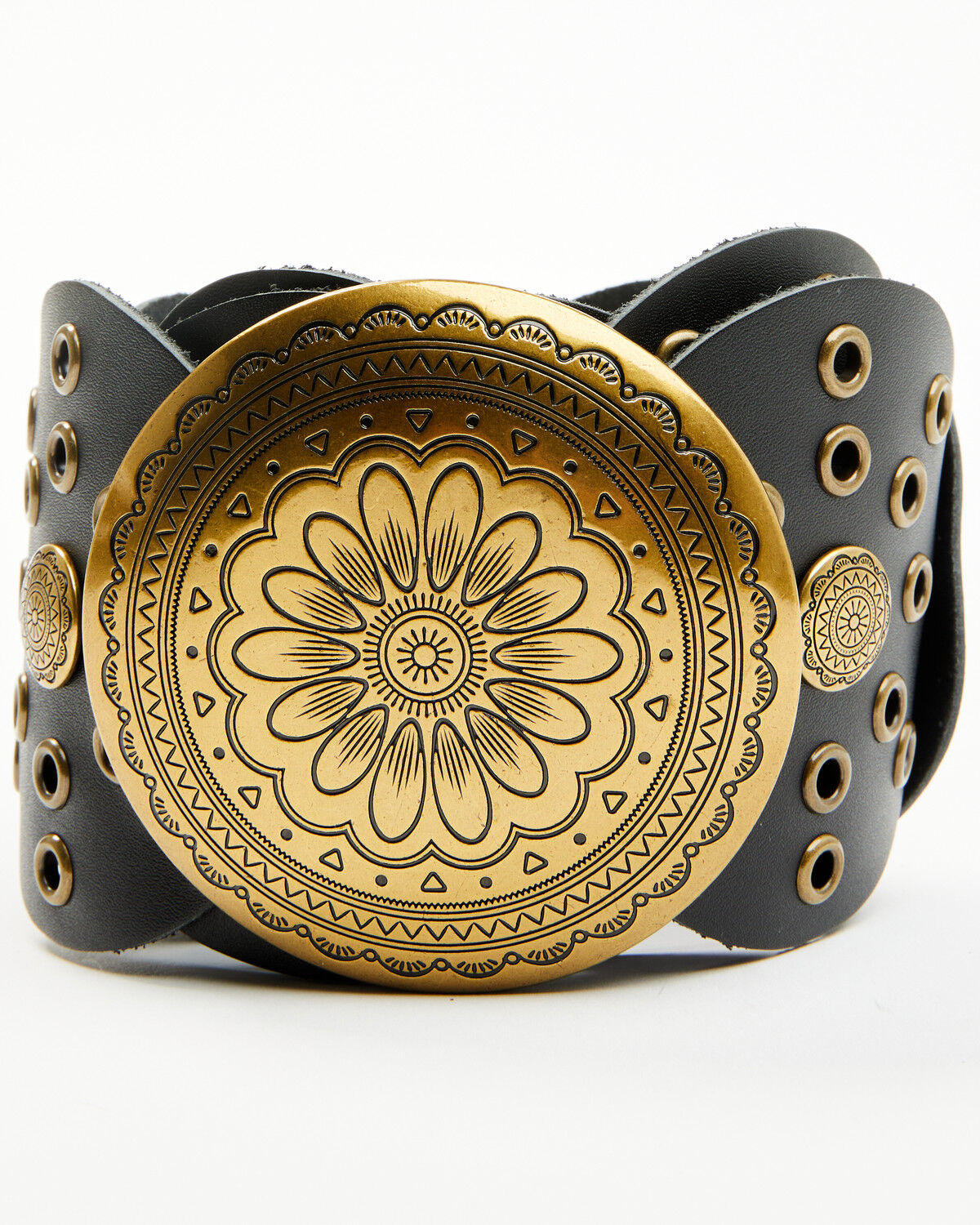 Image #2 - Shyanne Women's Willa Rounds Concho Belt, Black, hi-res