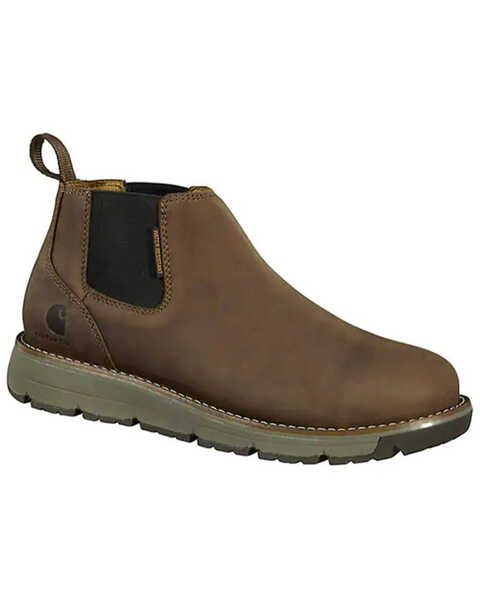 Carhartt Men's Millbrook 4" Romeo Water Resistant Work Boots - Soft Toe, Brown, hi-res
