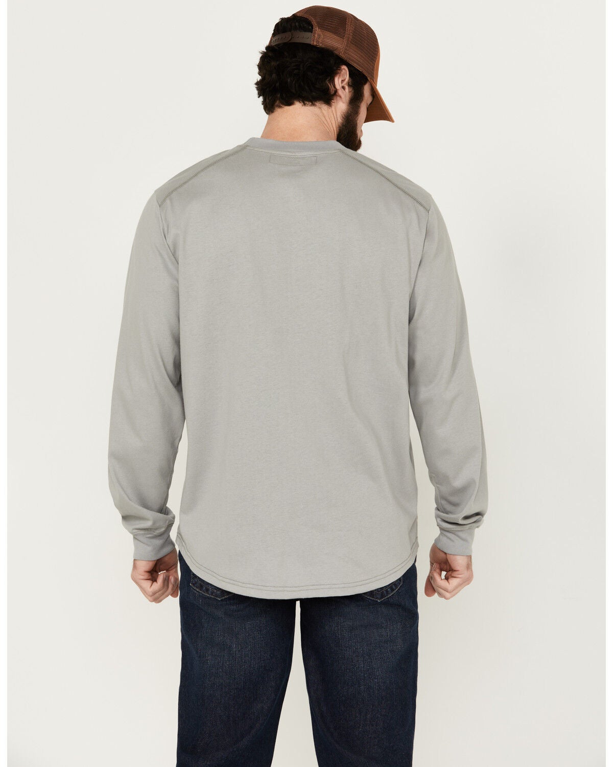 Image #4 - Hawx Men's FR Long Sleeve Pocket T-Shirt - Big, Silver, hi-res
