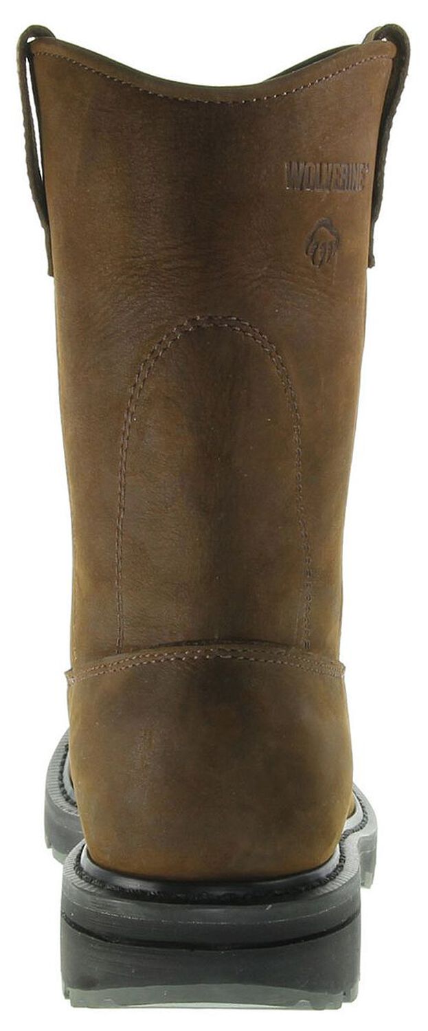 Image #9 - Wolverine Men's Nubuck Wellington Pull On Work Boots - Steel Toe, Brown, hi-res