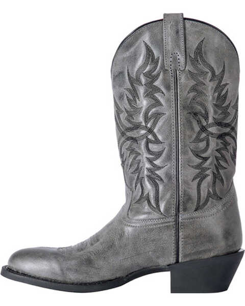 Laredo Men's Harding Waxy Leather Western Boots - Medium Toe, Grey, hi-res