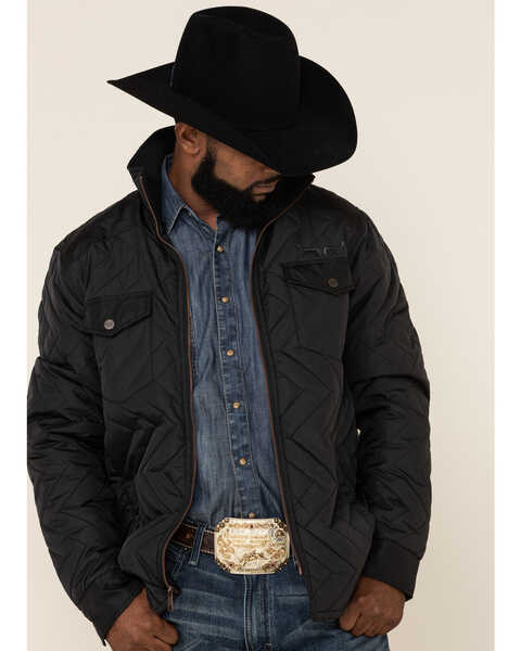 Kimes Ranch Men's Black Skink Quilted Shirt Jacket , Black, hi-res