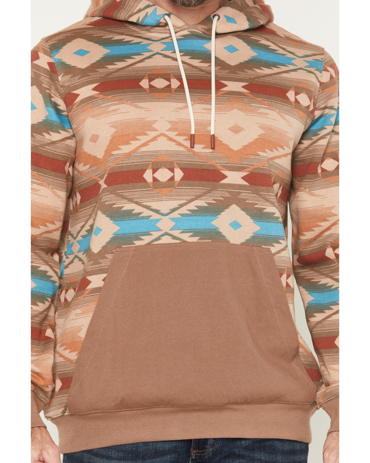 Image #3 - Cody James Men's Denver Southwestern Print Hooded Sweatshirt, Brown, hi-res