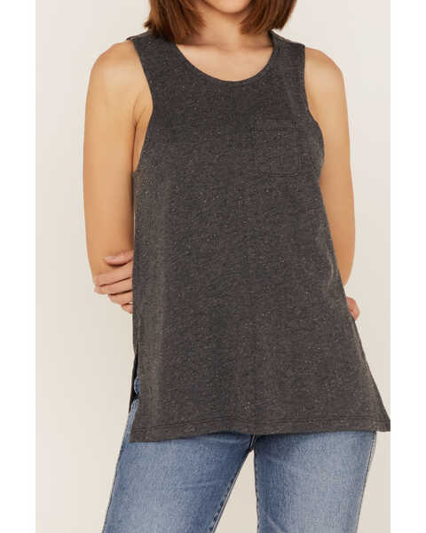 Image #3 - Cleo + Wolf Women's Crossover Back Tank Top, Grey, hi-res
