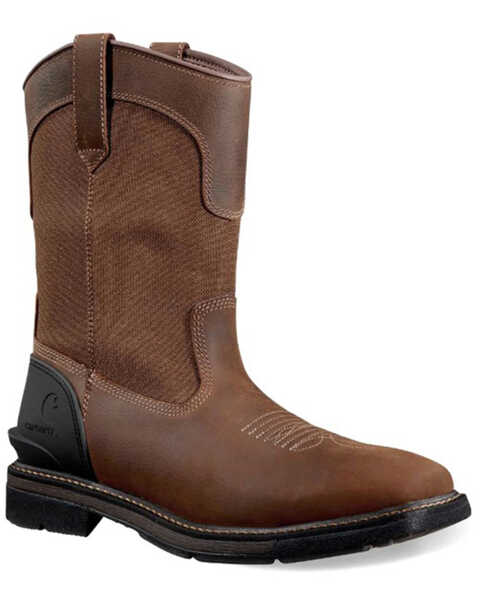 Carhartt Men's 11" Montana Water Resistant Wellington Work Boots - Soft Toe , Brown, hi-res