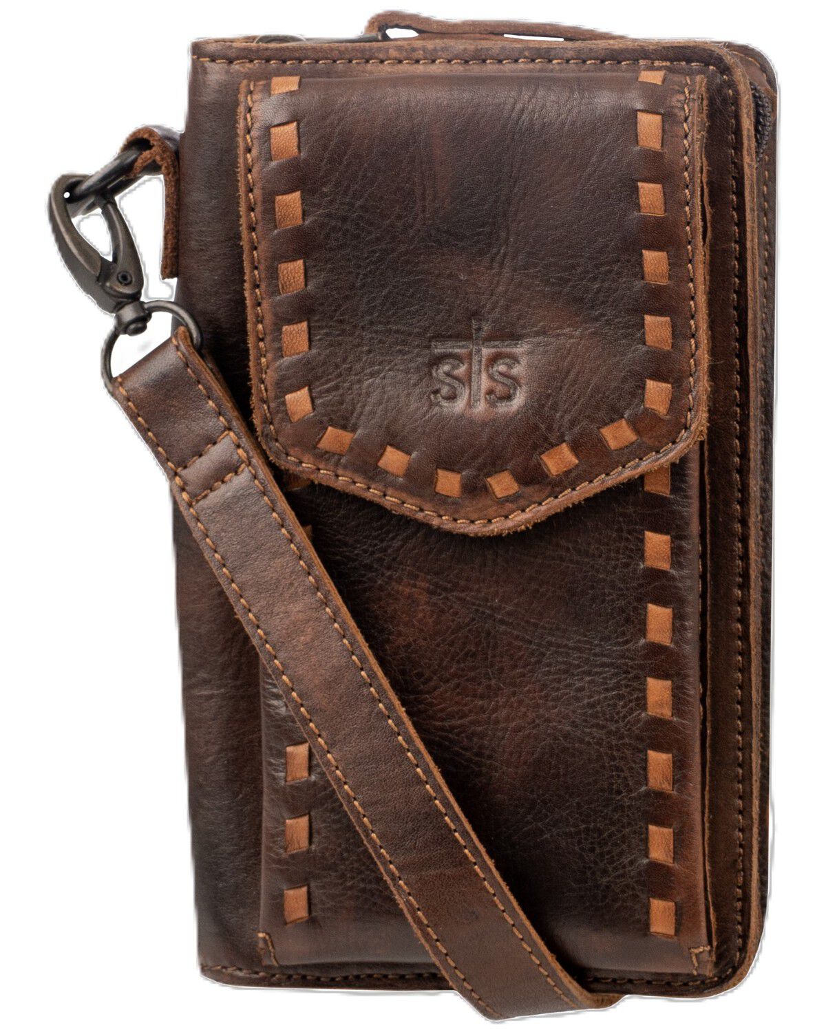 Image #3 - STS Ranchwear by Carroll Women's Bandera Quickdraw Crossbody Wallet, Chocolate, hi-res