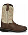 Justin Men's Driller Western Work Boots - Steel Toe, Dark Brown, hi-res