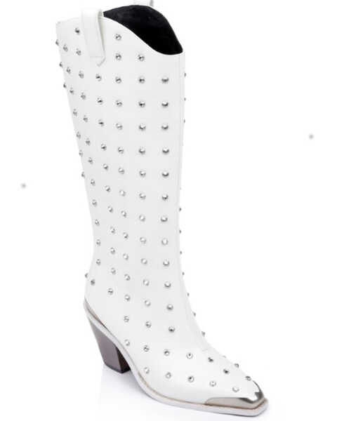 DanielXDiamond Women's Blazing Saddles Western Boots - Snip Toe, White, hi-res