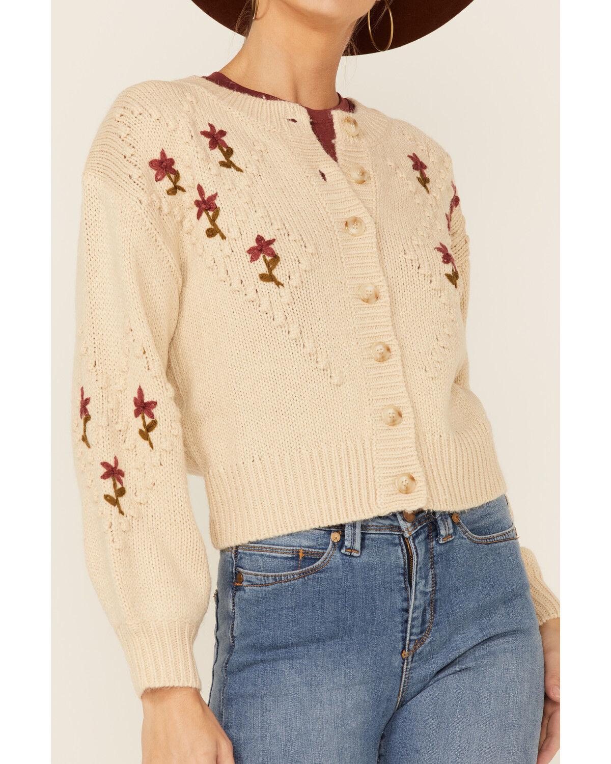 embroidered floral cardigan