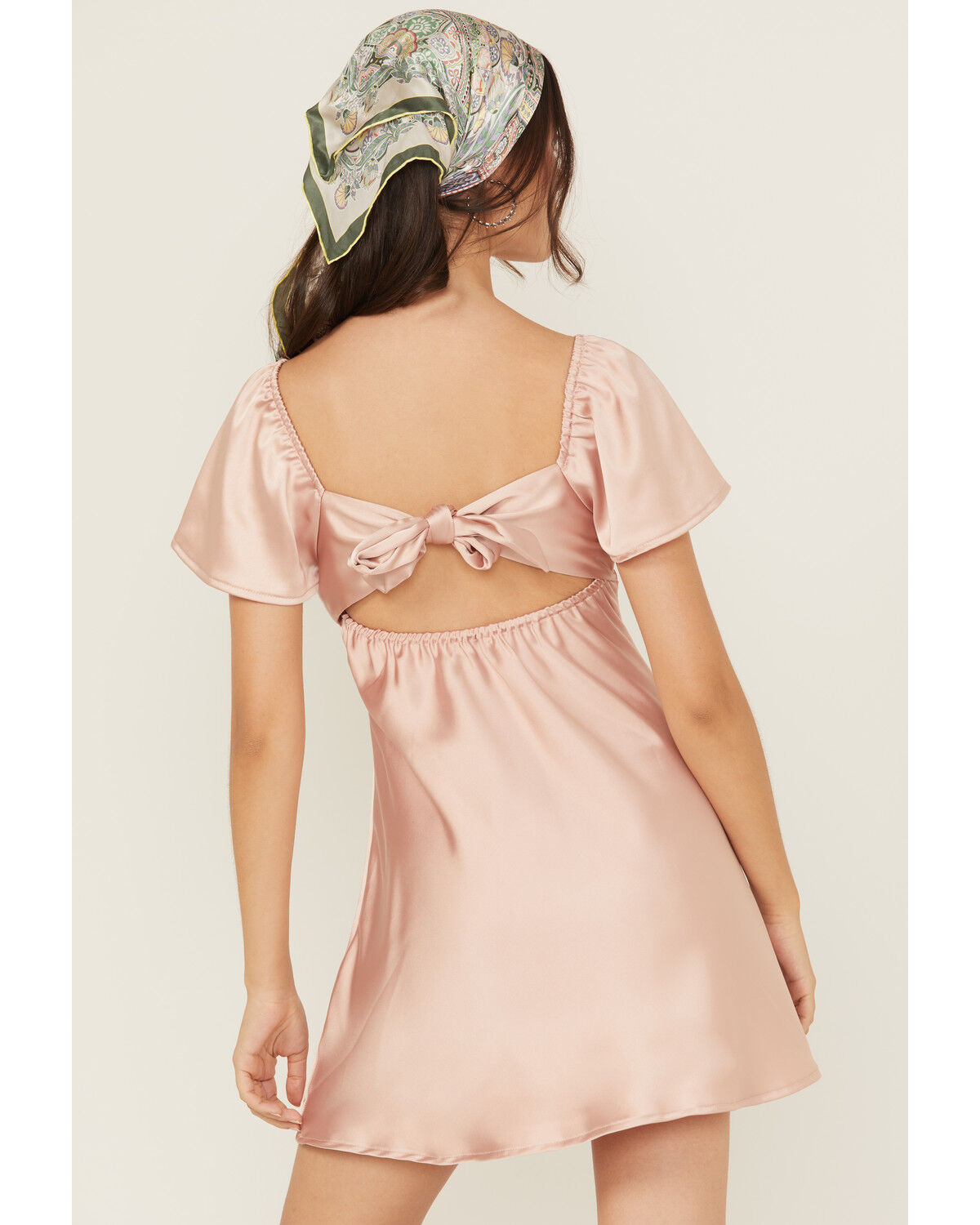 Image #4 - Originality Women's Emma Satin Mini Dress, Rose, hi-res