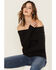 Image #1 - Free People Women's Iris Layering Off The Shoulder Long Sleeve Shirt, Black, hi-res