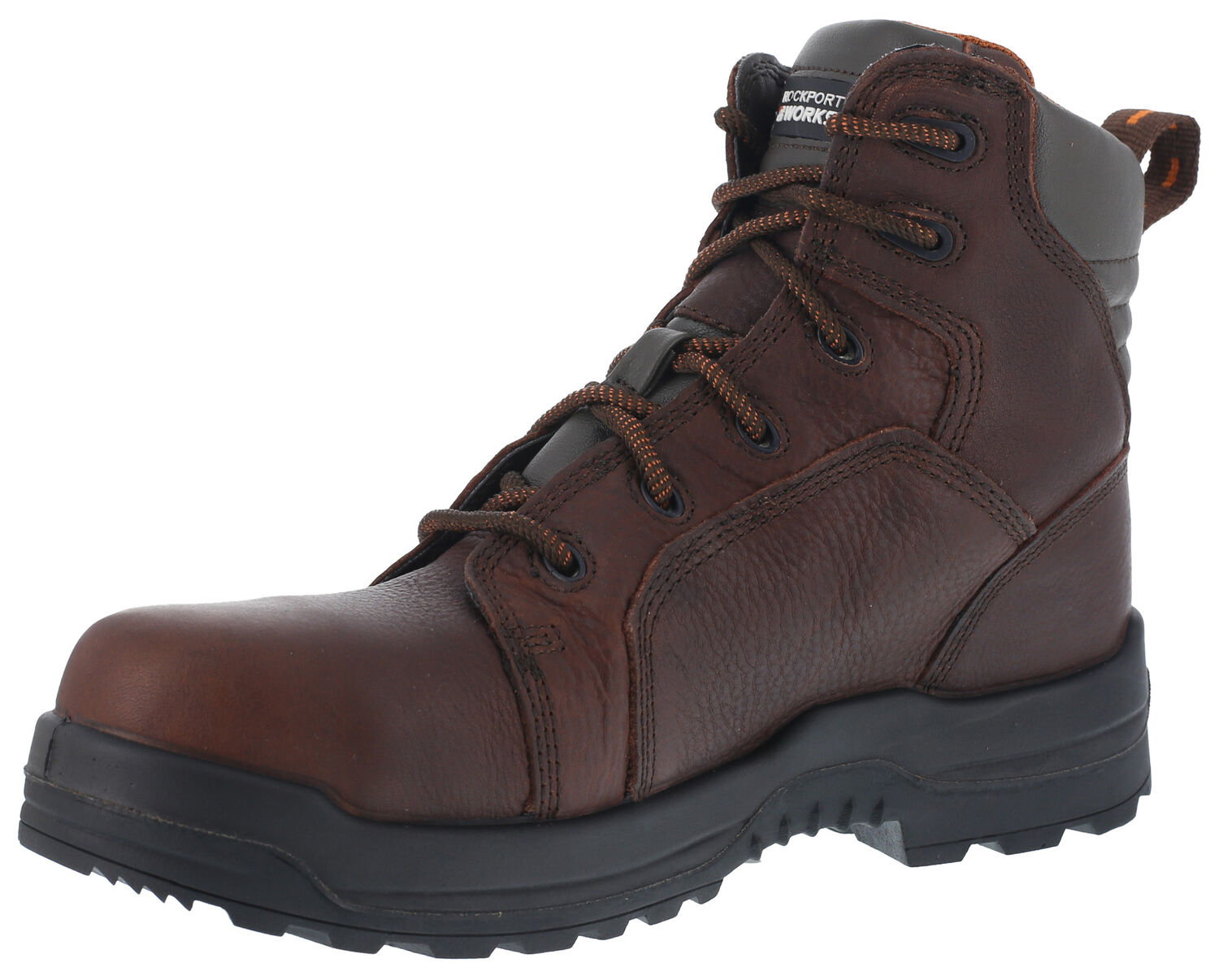 Image #2 - Rockport Men's More Energy Brown 6" Lace-Up Work Boots - Composite Toe, Brown, hi-res