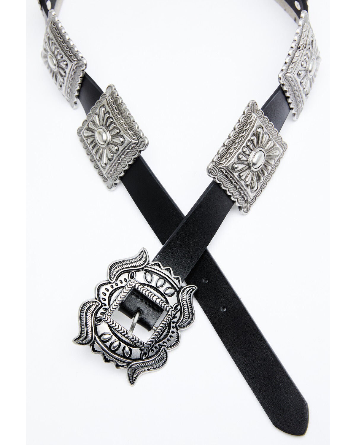 Shyanne Women's Concho Belt, Black, hi-res